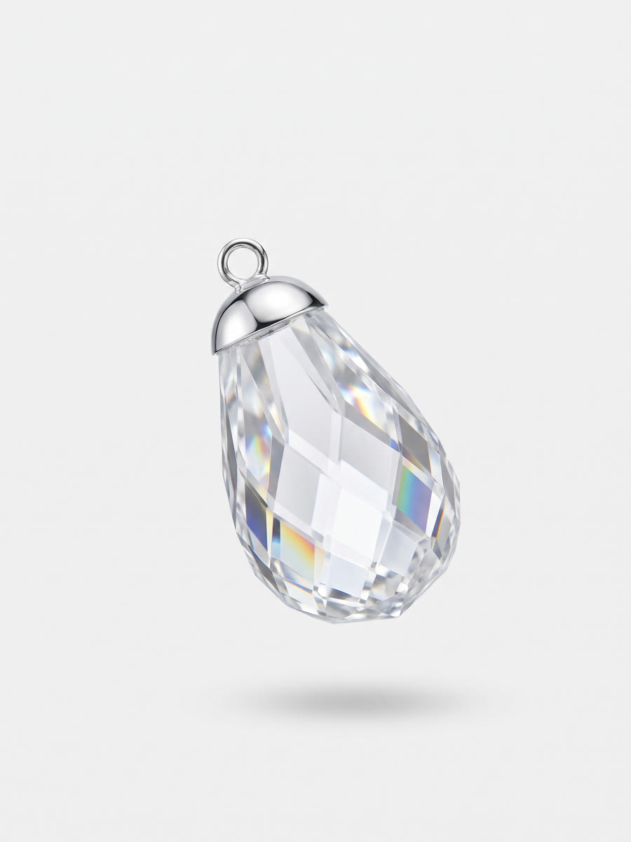 Faceted crystal teardrop ornament